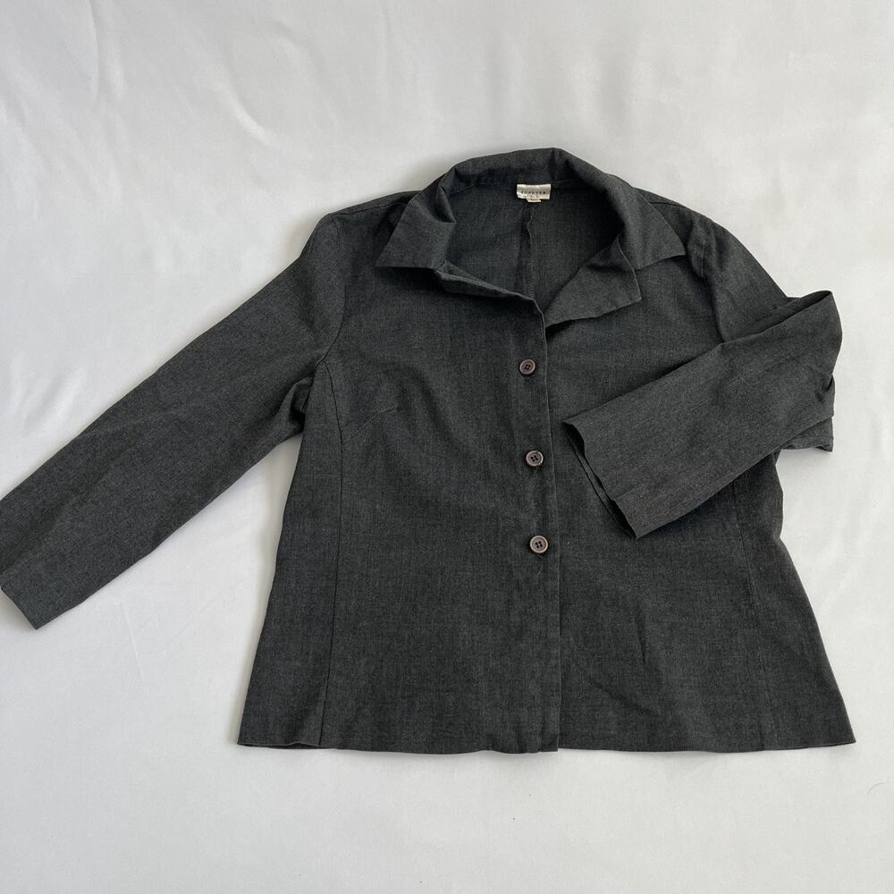 Forever 21 Knit Blazer Women Size L Gray Casual Office Jacket